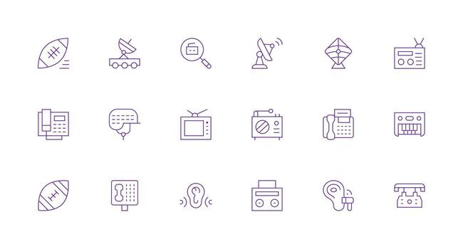 18 Minimal Line Designs for Receiver Icons Multi-Style Icons for Creative Projects vector