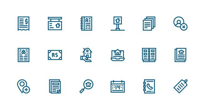 18 fuerte carrera línea íconos para listado gráficos bien estructurado íconos para creativo utilizar vector