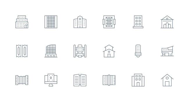 18 Icons for Windows in Minimal Line Format Well-Structured Icons for Creative Use vector