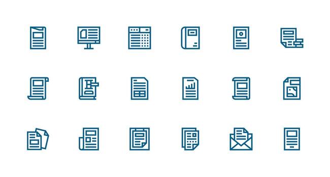 fuerte carrera línea íconos desde sobresalir conjunto con 18 vectores escalable íconos para multiplataforma interfaces