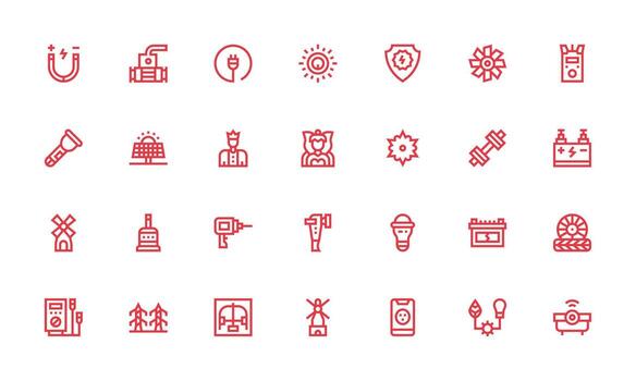 Power Design Icons featuring 28 in Bold Line Style Flexible Icon System for Web Interfaces vector