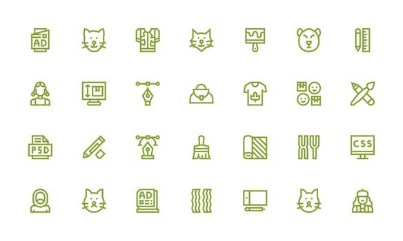 Graphic Design Design Icons featuring 28 in Bold Line Style Scalable Icons for Cross-Platform Interfaces vector