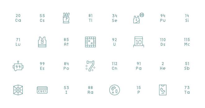 32 íconos para número en Delgado línea formato profesional icono paquete para desarrollo trabajo vector