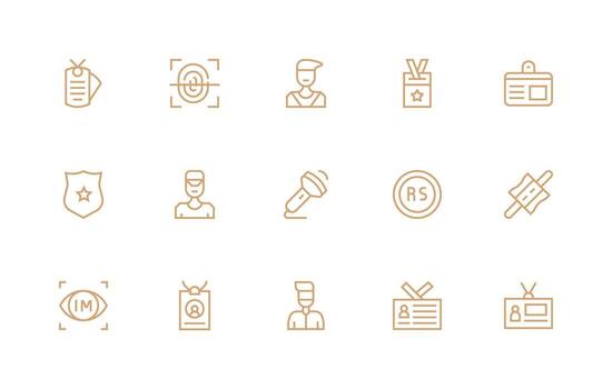 identificación visual paquete conteniendo 15 regular línea íconos línea icono colección vector