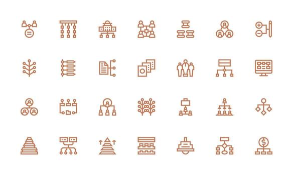 Hierarchy featuring 28 Icons in Bold Line Design Icon Set for Apps vector
