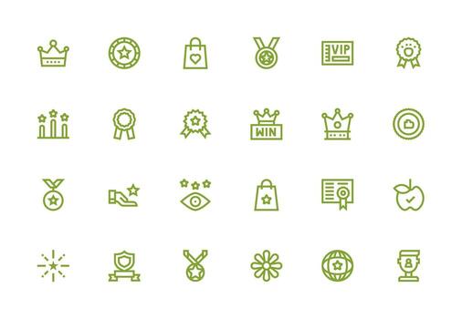 Premium Icon Set with 24 Thick Line Line Graphics Interface Icon Collection for Daily Projects vector