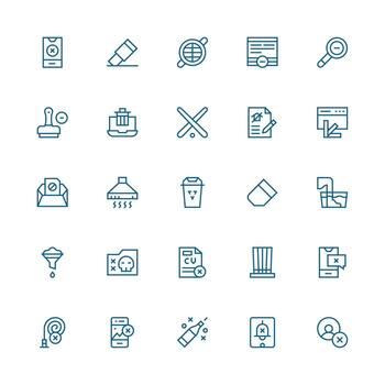 Medium Stroke Outline Style Remove Icons with 25 Vectors Quick Access Icons for UI Development