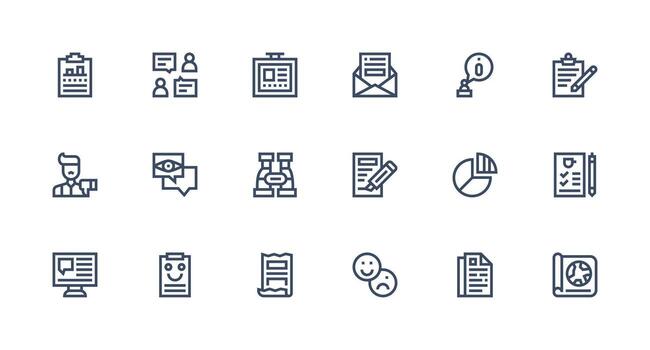 18 Icons for Survey in Strong Stroke Line Format Neatly Designed Icons for Web Platforms vector