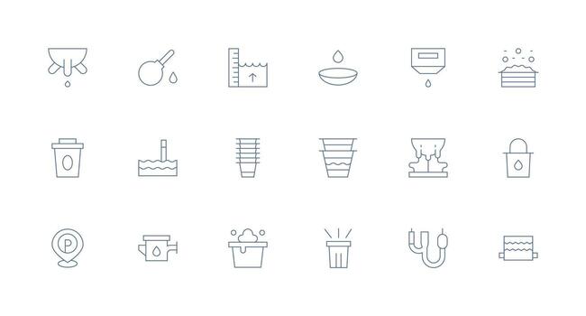 Overflow including 18 Minimal Line Illustrations Minimal Icon Set for Interface Projects vector