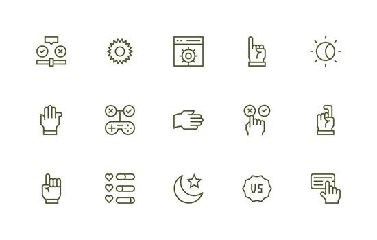 regular línea estilo opción íconos con 15 vectores estilo icono conjunto