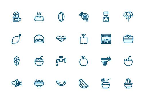 Fresh Set with 24 Thick Line Line Icons Flexible Icon System for Web Interfaces vector