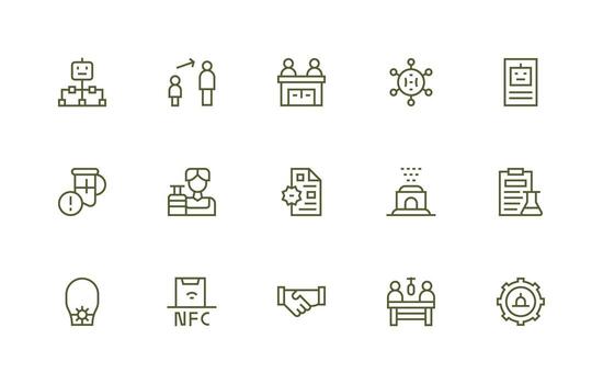15 Regular Line Designs for Protocol Icons Compact Icon Set vector