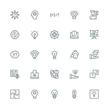 Medium Stroke Outline Icons from Problem Solving Set with 25 Vectors Fully Editable Icon Set for Web
