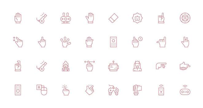 32 íconos para mando en Delgado línea formato esencial íconos para rápido ui edificio vector