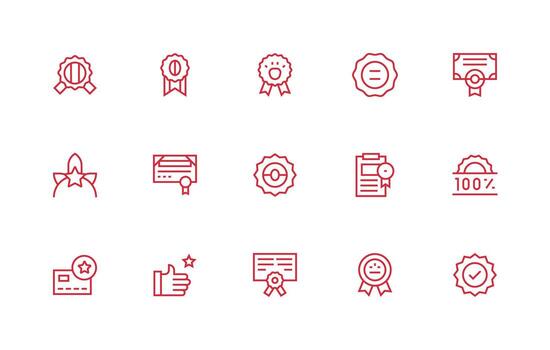Endorsed Set with 15 Regular Line Icons Reusable Icon Set vector