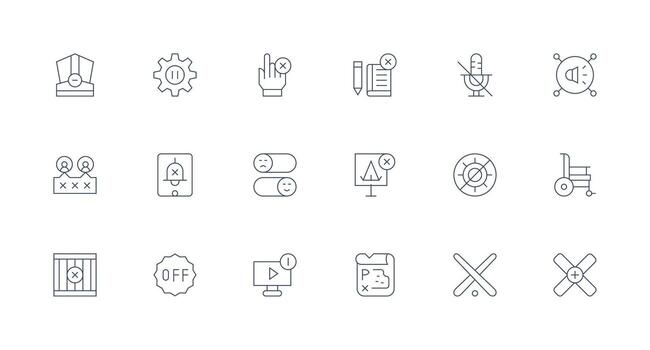 inhabilitar visual paquete conteniendo 18 mínimo línea íconos multi-estilo íconos para creativo proyectos vector