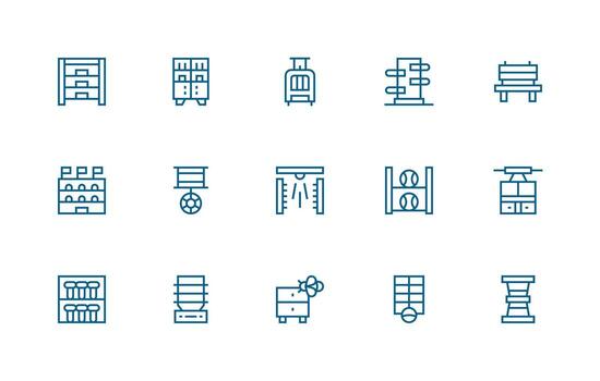15 Regular Line Style Icons from Shelves Collection Full Icon Library for UI Designers vector