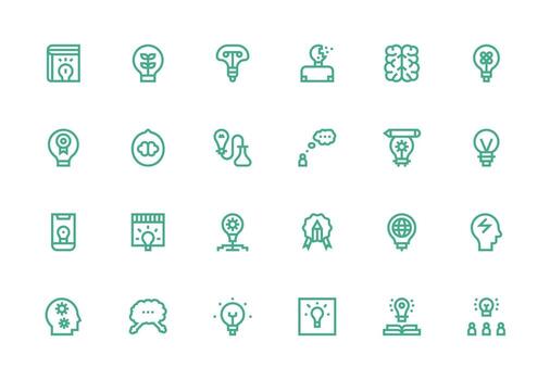 Idea Design Icons featuring 24 in Thick Line Line Style Neutral Style Icons for Any Project vector