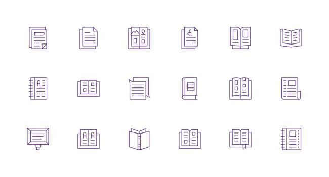 Minimal Line Icons from Pages Set with 18 Vectors Core Icon Collection for Daily Tasks