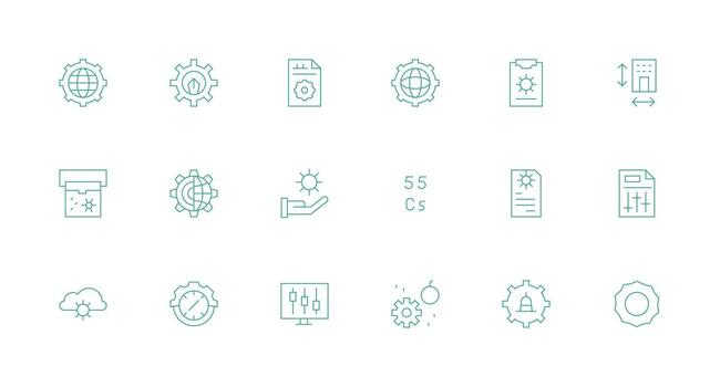 18 mínimo línea diseños para parámetros íconos claro y conciso icono conjunto colección vector