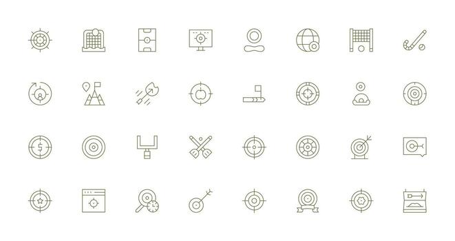 Thin Line Style Goal Icons with 32 Vectors Icons Built for Visual Consistency Pack