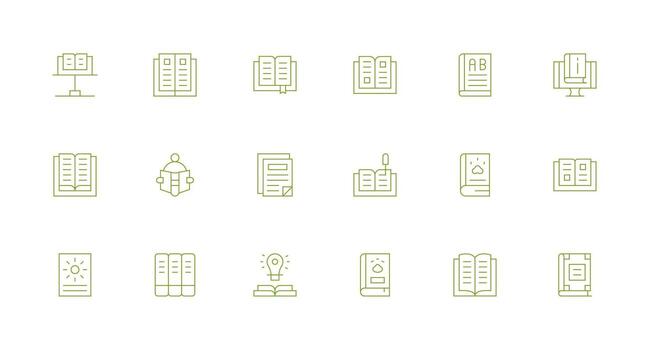 Manuals including 18 Minimal Line Illustrations Customizable Icon Series for Mobile Screens vector