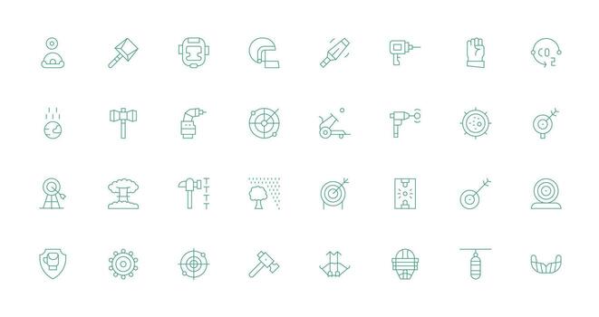 Impact Design Icons featuring 32 in Thin Line Style Smart Icon Collection vector
