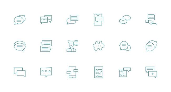 mínimo línea estilo apoyo boleto íconos con 18 vectores interfaz icono colección para diario proyectos