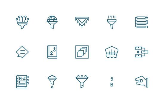 Sorting including 15 Regular Line Illustrations Scalable Icon Pack vector