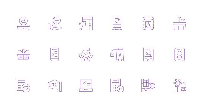 18 mínimo línea diseños para articulo íconos flexible icono sistema para web interfaces vector