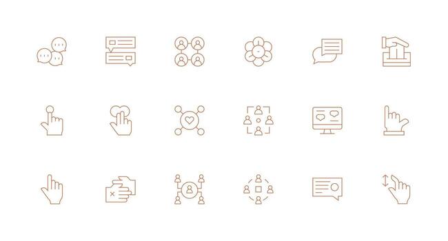 18 mínimo línea diseños para Interacción íconos icono conjunto para web vector