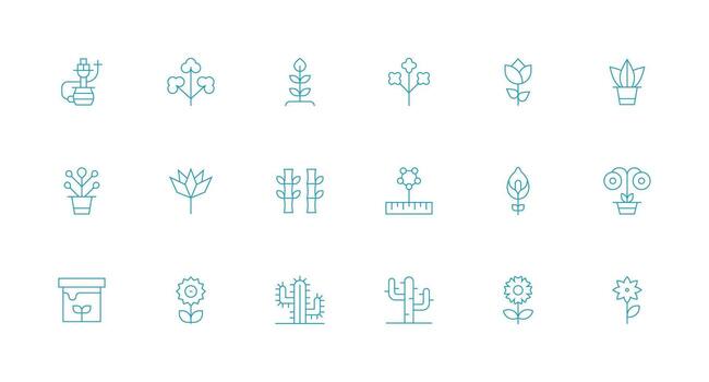 Stem featuring 18 Icons in Minimal Line Design Essential Icon Set for Teams vector