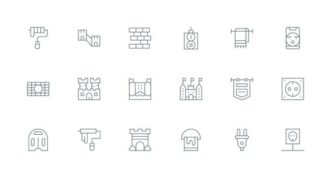 18 Minimal Line Icons for Wall Graphics Neatly Designed Icons for Web Platforms vector