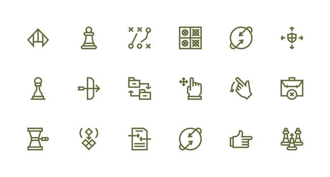 Strong Stroke Line Style Move Icons with 18 Vectors Simple Icon Pack