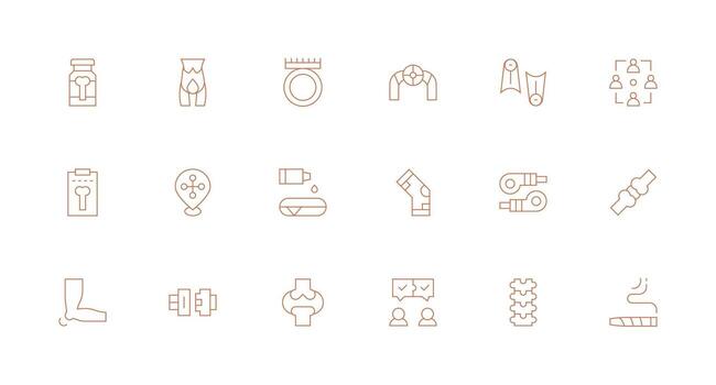 Joint Set with 18 Minimal Line Icons Dashboard Icon Series vector
