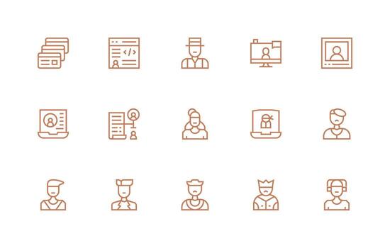 15 Icons for Account Management in Regular Line Format UI-Ready Icon Collection vector