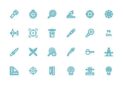 24 grueso línea línea estilo íconos desde preciso colección ligero icono serie vector