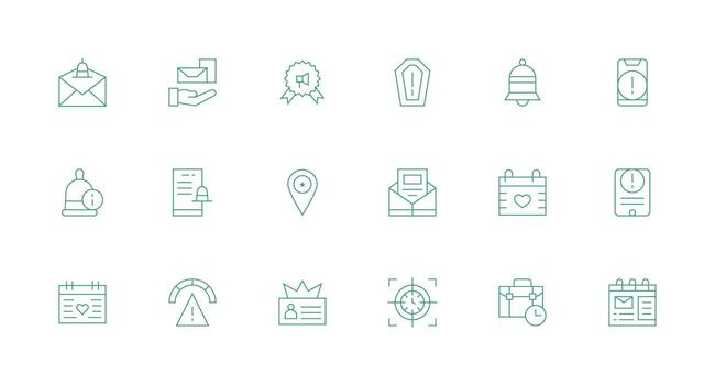 Important Set with 18 Minimal Line Icons Customizable Icon Series for Mobile Screens vector