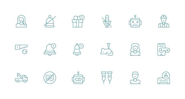 Minimal Line Icons from Disabled Set with 18 Vectors Web and App Icon Pack Collection