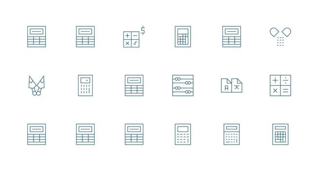 mínimo línea estilo dividir íconos con 18 vectores diseño icono paquete