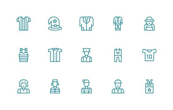 15 Regular Line Icons for Uniform Graphics Essential Icon Set for Teams vector