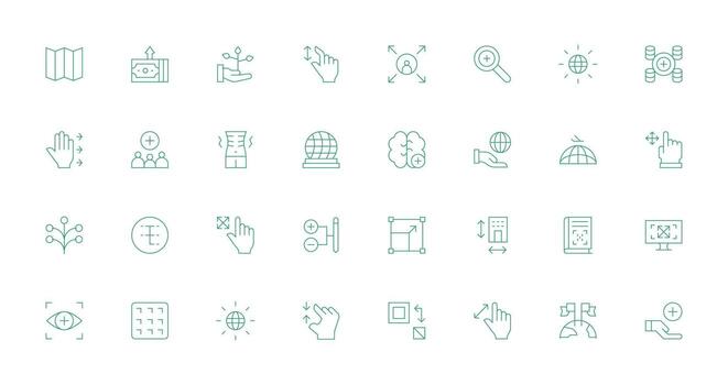 32 Thin Line Icons for Expand Graphics Creative Icon Set vector
