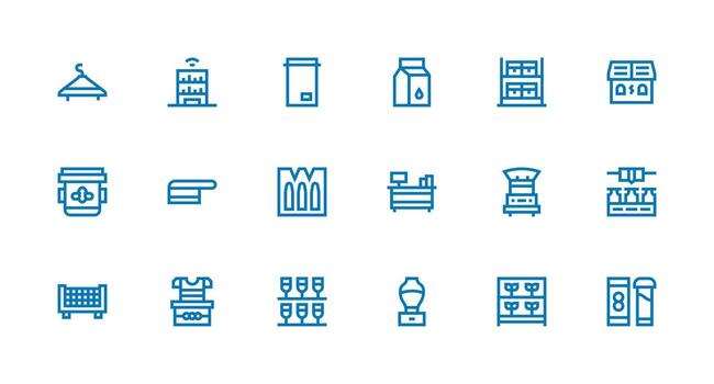18 Strong Stroke Line Vectors for Shelf Theme Clean Set for Layout Prototypes