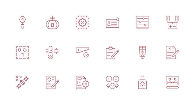 Modification featuring 18 Icons in Minimal Line Design Lightweight Icon Series vector