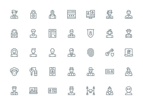 regular limpiar línea íconos desde iniciar sesión conjunto con 35 vectores esencial íconos para rápido ui edificio