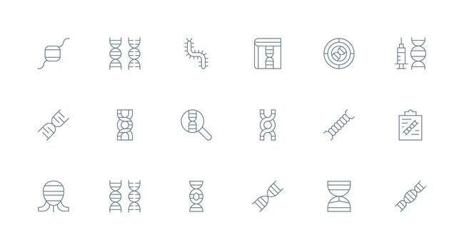 Chromosome Design Icons featuring 18 in Minimal Line Style Simple Icon Pack vector
