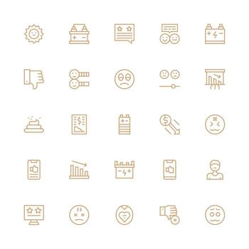 25 Icons for Negative in Medium Stroke Outline Format Simple Icon Pack vector