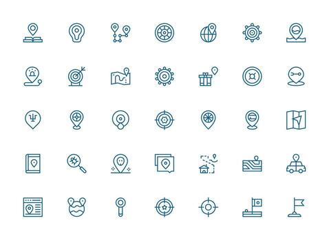 determinar con precisión icono conjunto con 35 regular limpiar línea gráficos icono conjunto vector