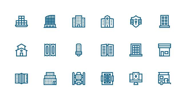 18 fuerte carrera línea estilo íconos desde ventanas colección pulcramente diseñado íconos para web plataformas vector