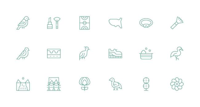 Minimal Line Icons from Contour Set with 18 Vectors Interface Icon Collection